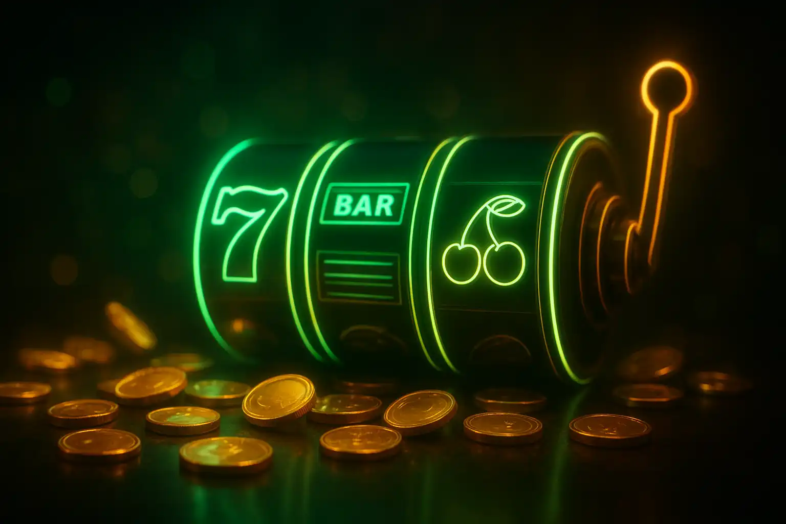 Excited players celebrating a jackpot win against glowing casino neon lights